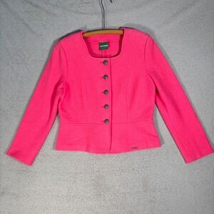 Vintage Geiger Blazer Womens EU 40 Pink Pure New Wool Jacket Made in‎ Austria